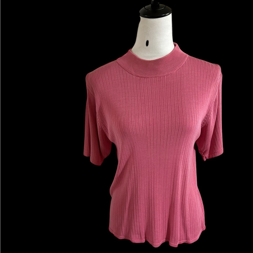Stephanie Andrews Pink Ribbed Women's Silk Top